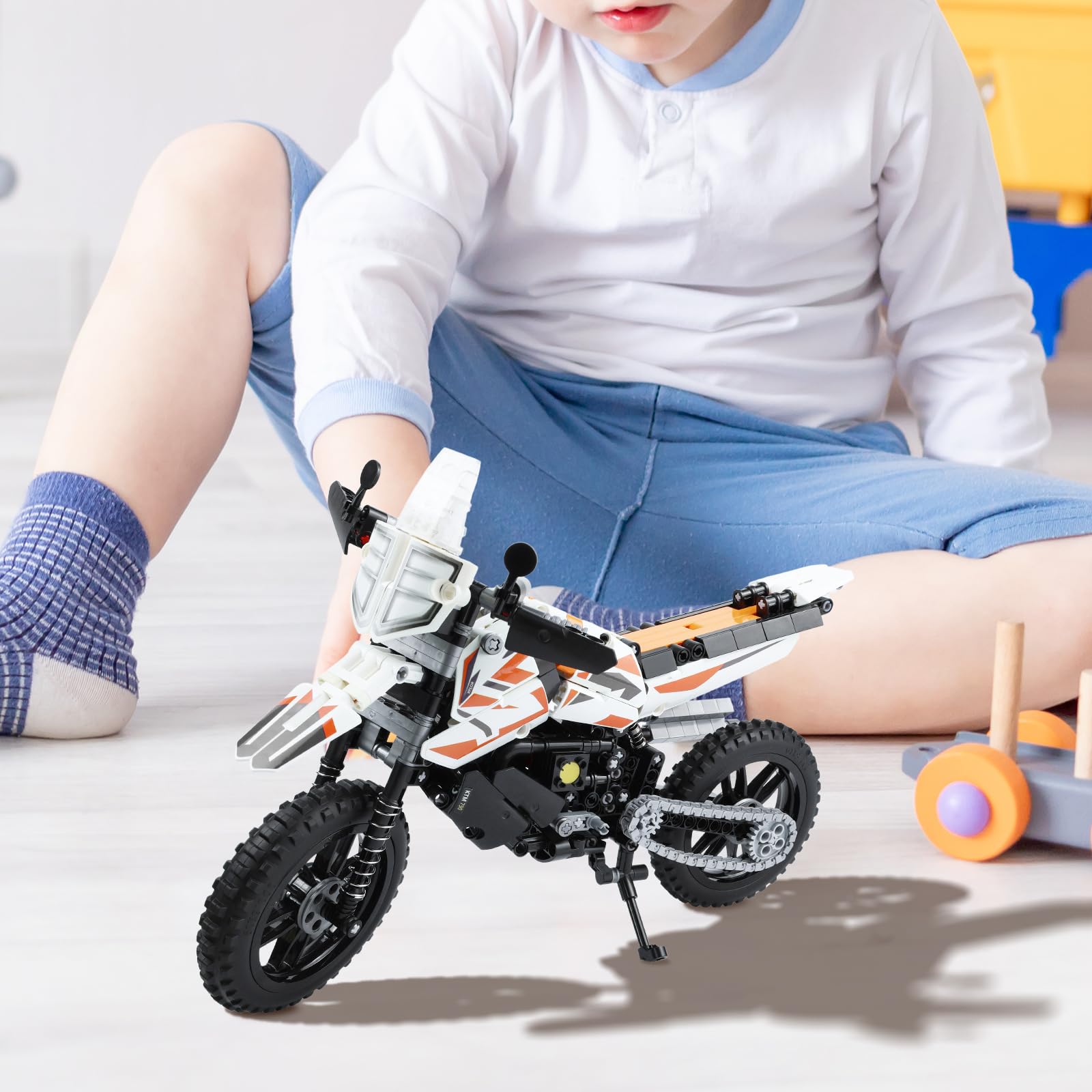 CASAFUNY Technic Motocicletta, Moto da Costruire Compatibile con Lego Technic, Modellino da Costruire, Moto Giocattolo, Giochi per Bambini e Bambine dai 6 Anni in su, Kit Modellismo per Adulti