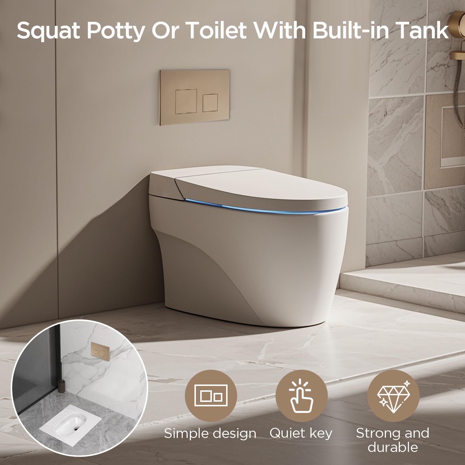 Piastra di controllo WC sospesa, compatibile con Geberit Sigma 20, UP300 & UP320, con sistema a doppia caccia, silenziosa, durevole e a risparmio di acqua