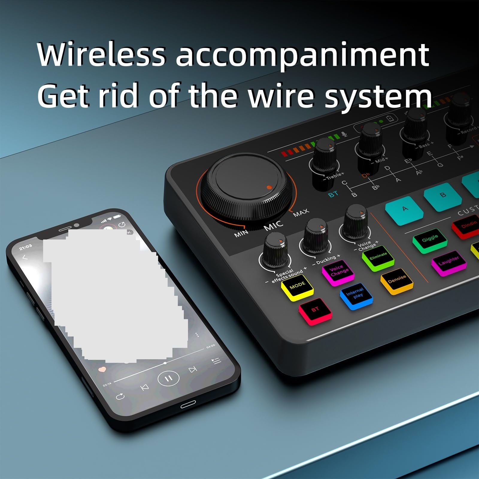 DJ-Controller, Bluetooth-kompatible Live-Soundkarte, Streaming-Mixer-Soundkarte