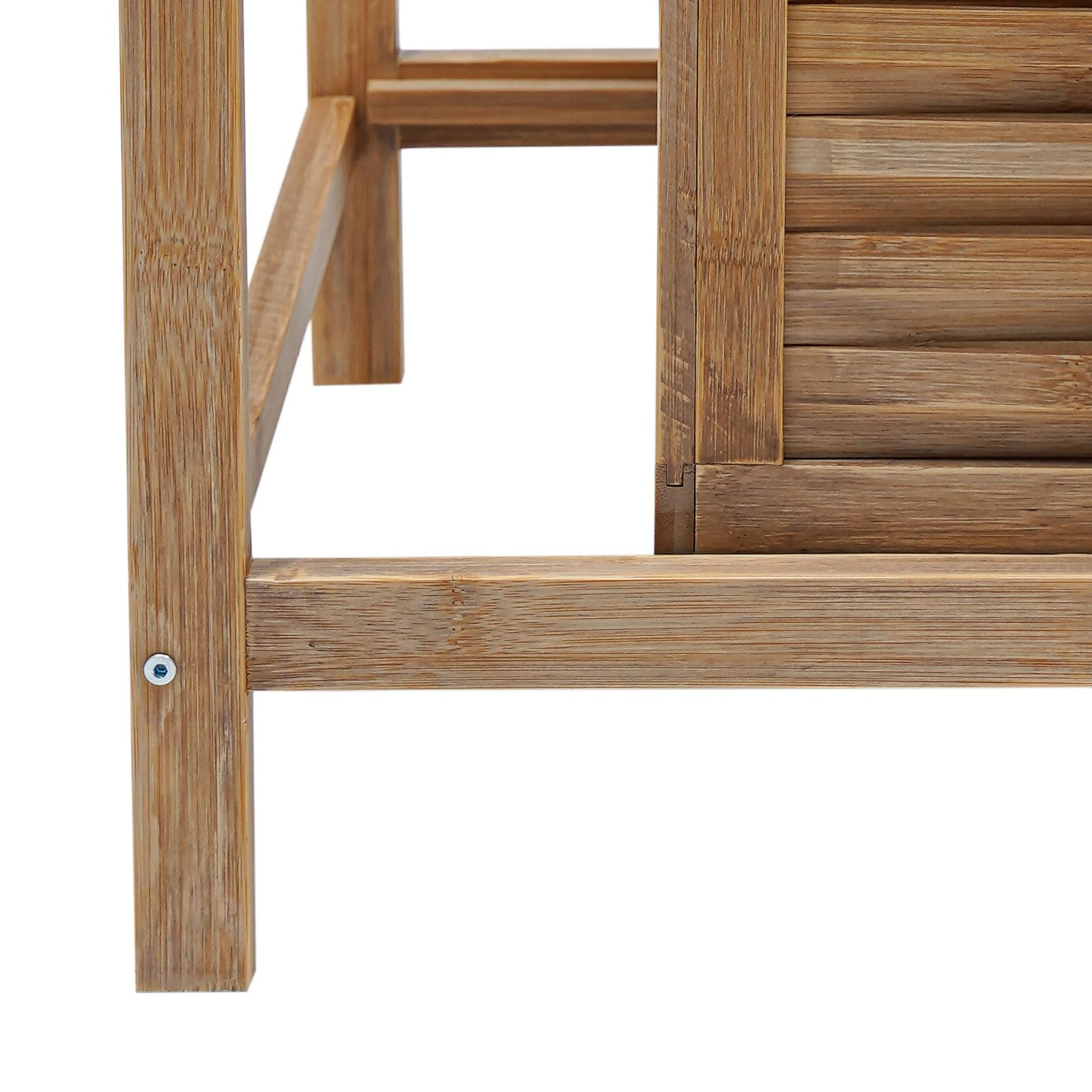 Cesto Portabiancheria In Bamb&ugrave; AD.CON - XL 49x33x70 Cm Con Ripiano