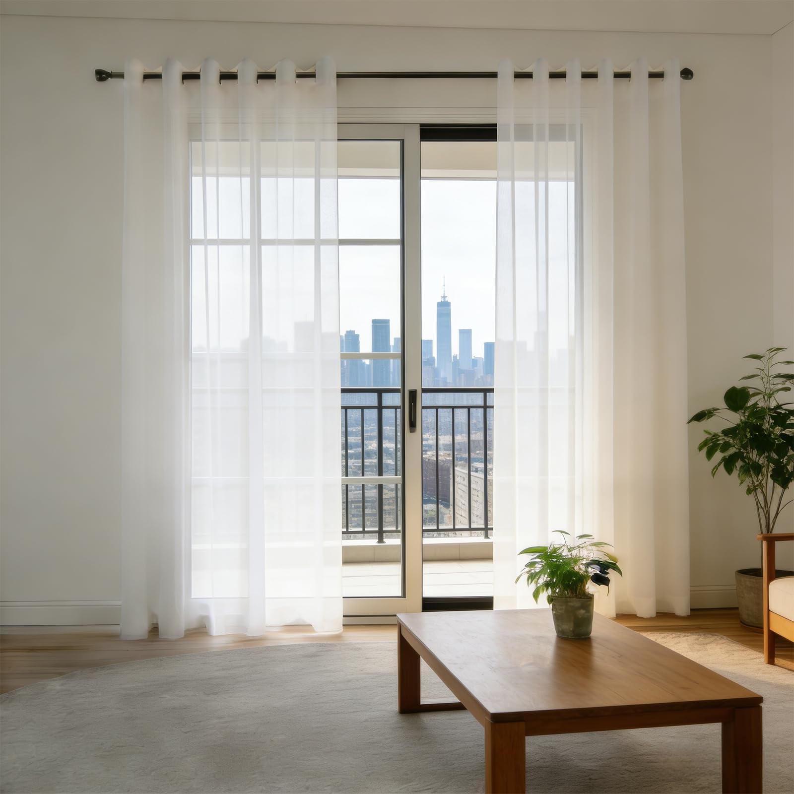 Voilage blanc 255 x 250 rideaux voilages fenetre effet lin