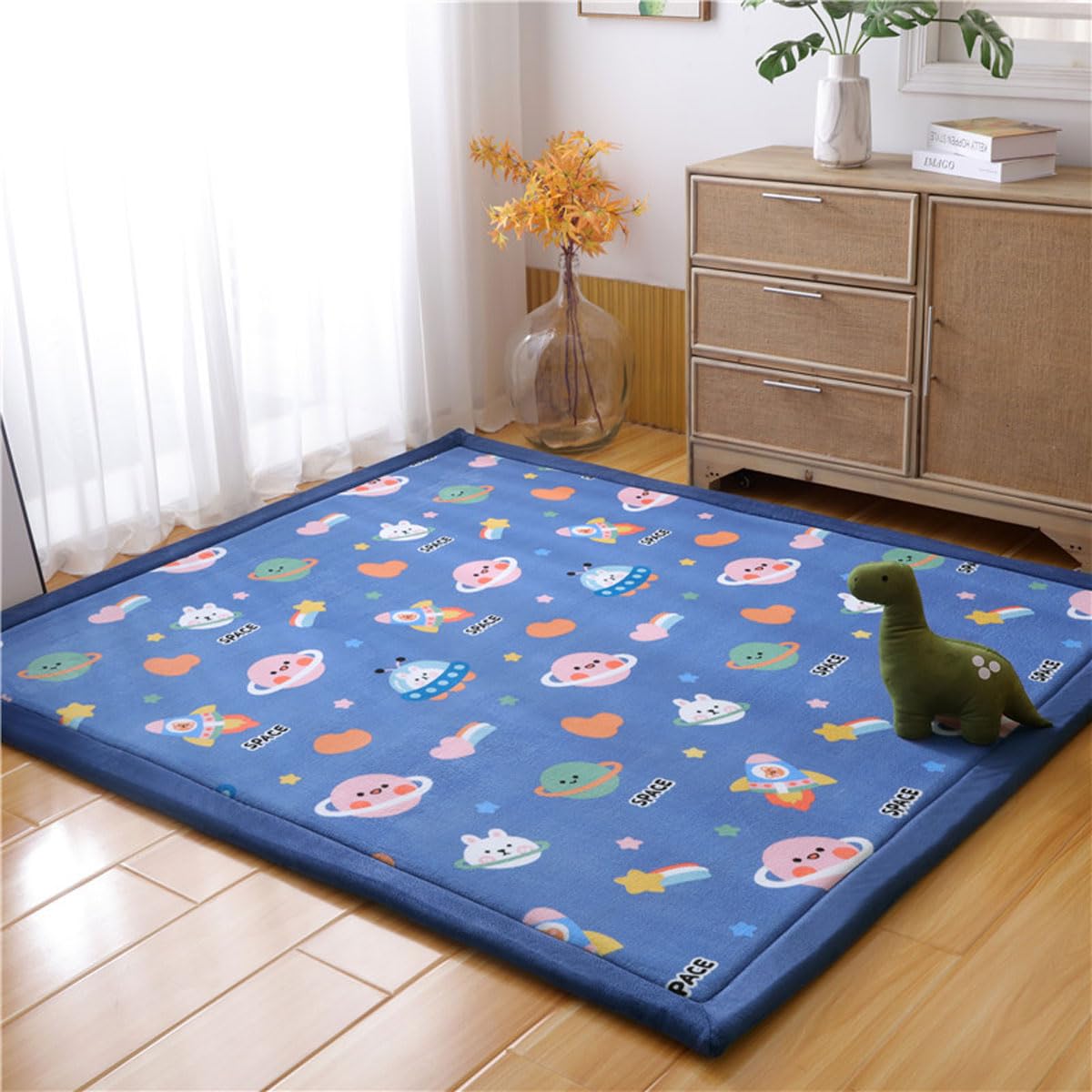 Dmkjdzsw Play Crawling mat for Nursery Baby, Extra Soft Activity Floor Mat for kids Playroom Bedroom-space-180 * 200cm
