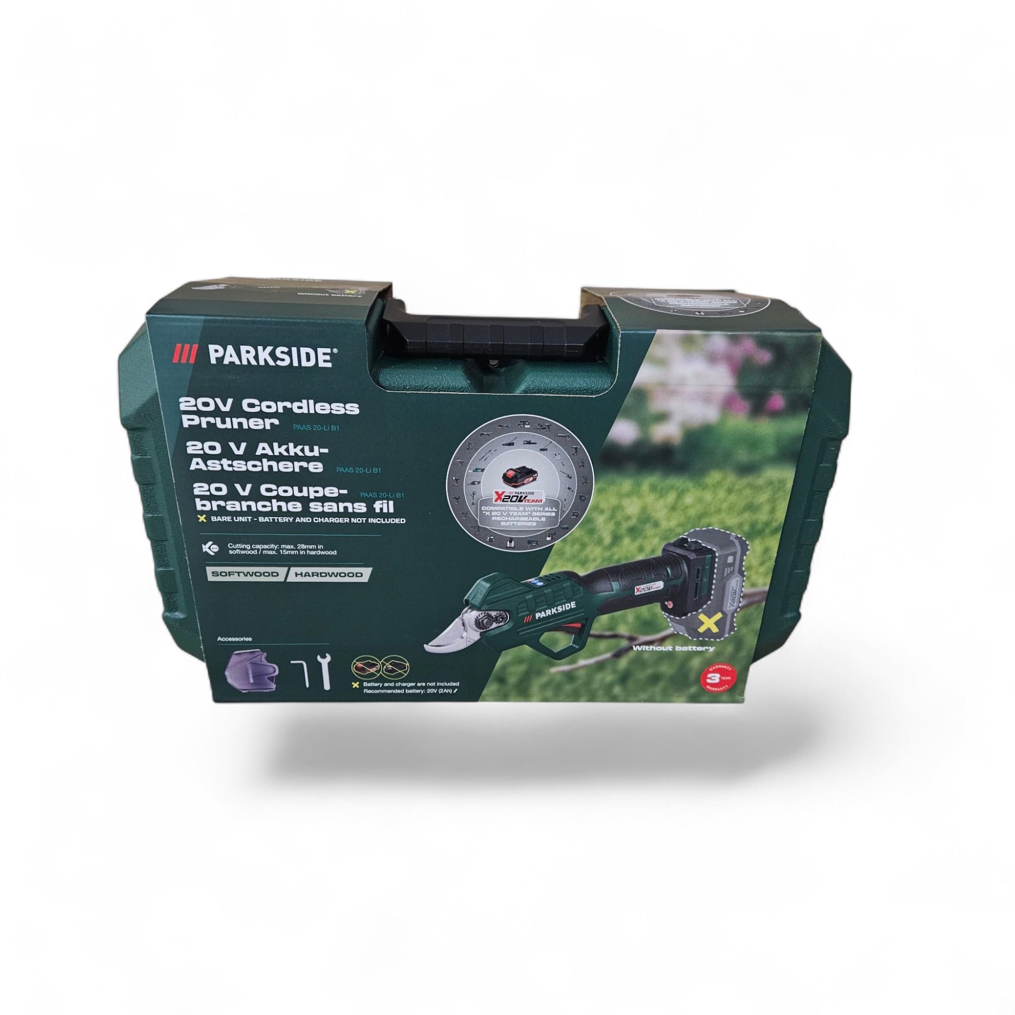 PARKSIDE PAAS 20-Li Tijeras de podar inalámbricas sin batería/cargador, compatibles con todos los dispositivos del equipo X20V