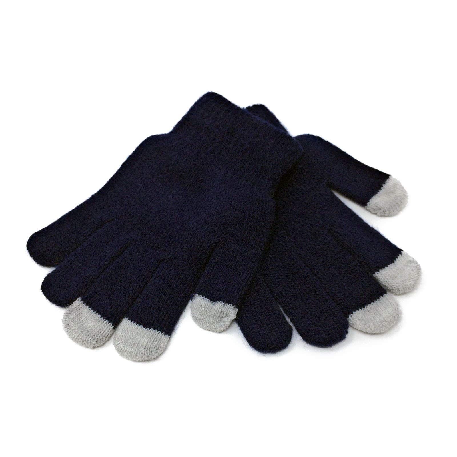 Ws Uk Unisex Kids Navy Blue Kids Touch Screen Magic Winter Gloves [Navy Blue]