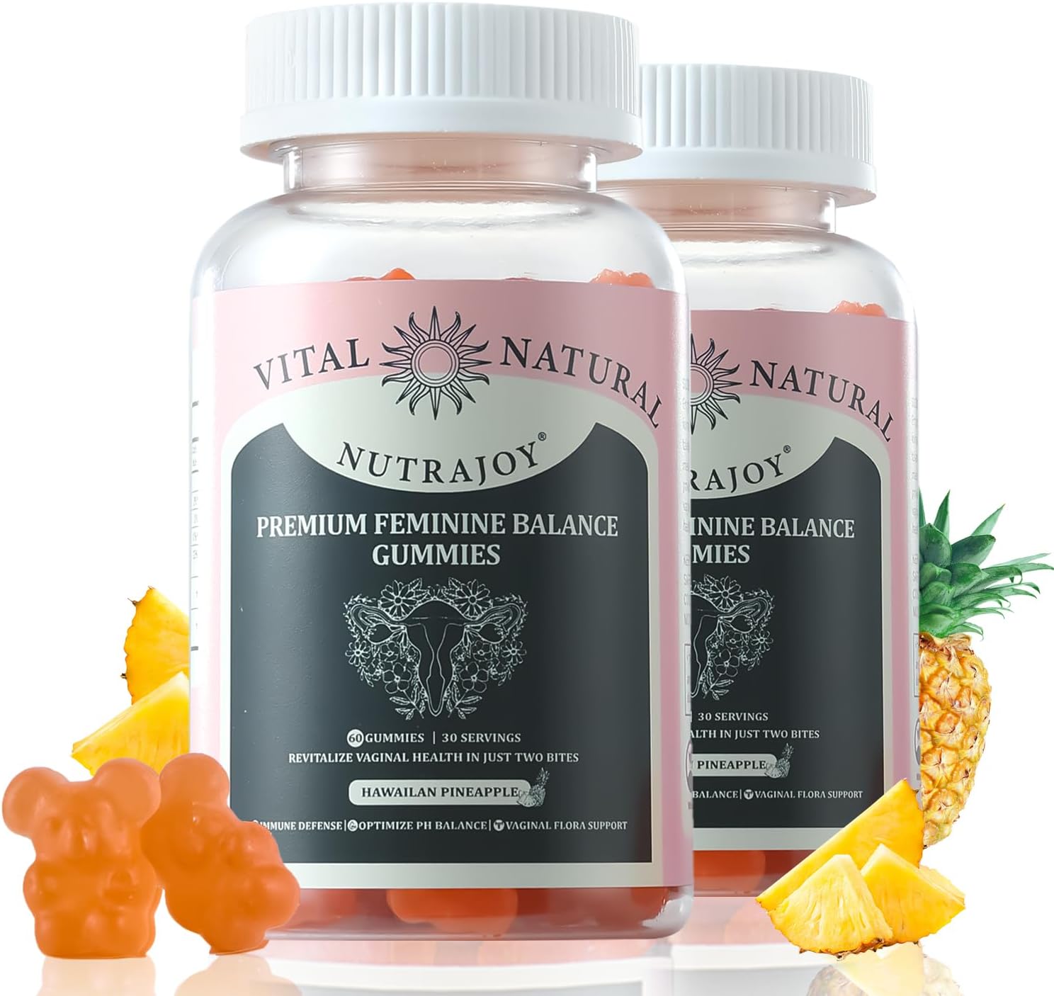 Premium Feminine Balance Gummies for Women’s - Women’s Health Probiotics for pH & Immune Support &Hawaiian Pineapple Flavor-120 Count（New Packaging） (2)
