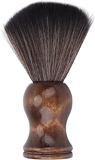 Escova de barbear masculina com cabo de madeira, escova de barbear de cabelo macio, escova de pescoço para limpar o cabelo, ferramenta de cuidados faciais para creme de barbear, espuma ou sabão, salão de cabeleireiro doméstico
