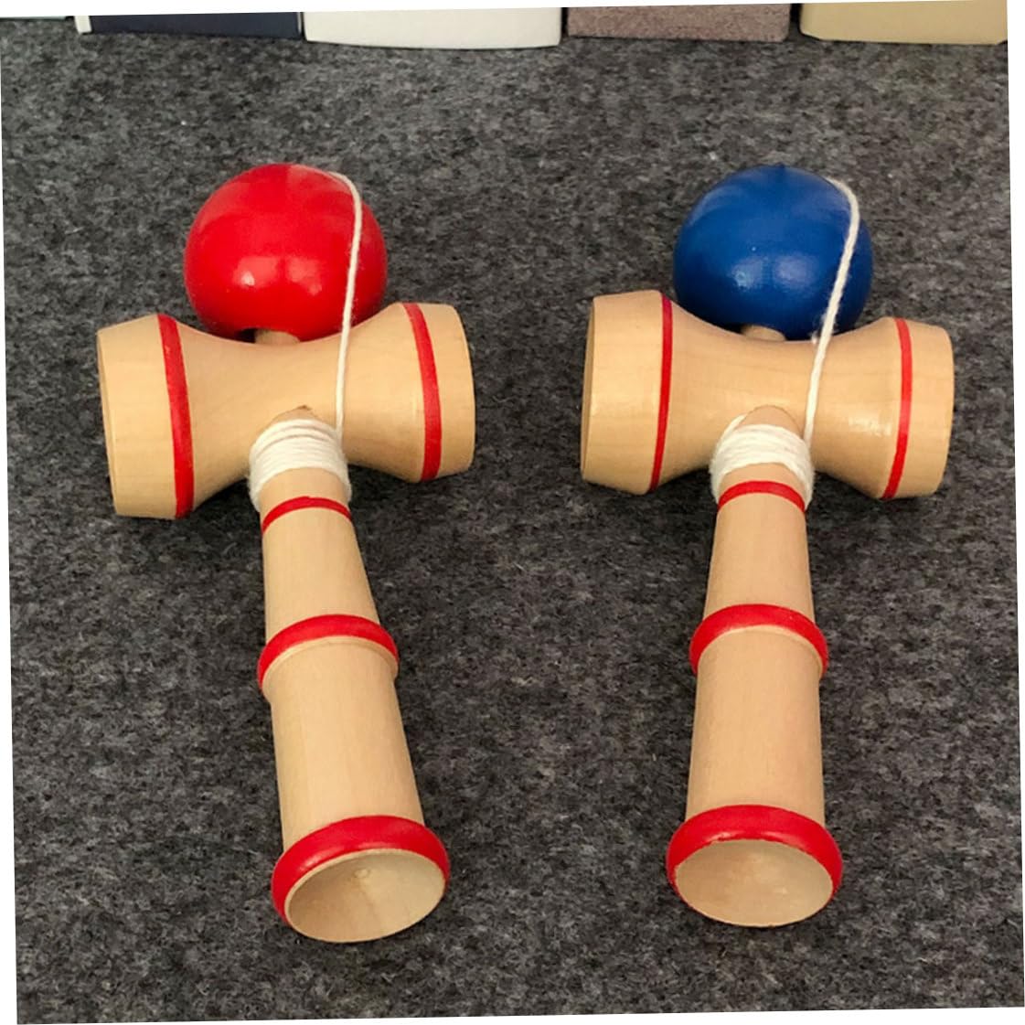 Kendama, Kendama de Madera, Juguete de Copa de Bola Azul, Juego de Habilidad de Equilibrio japonés clásico, Juguete de Habilidad de Madera, Juguetes japoneses
