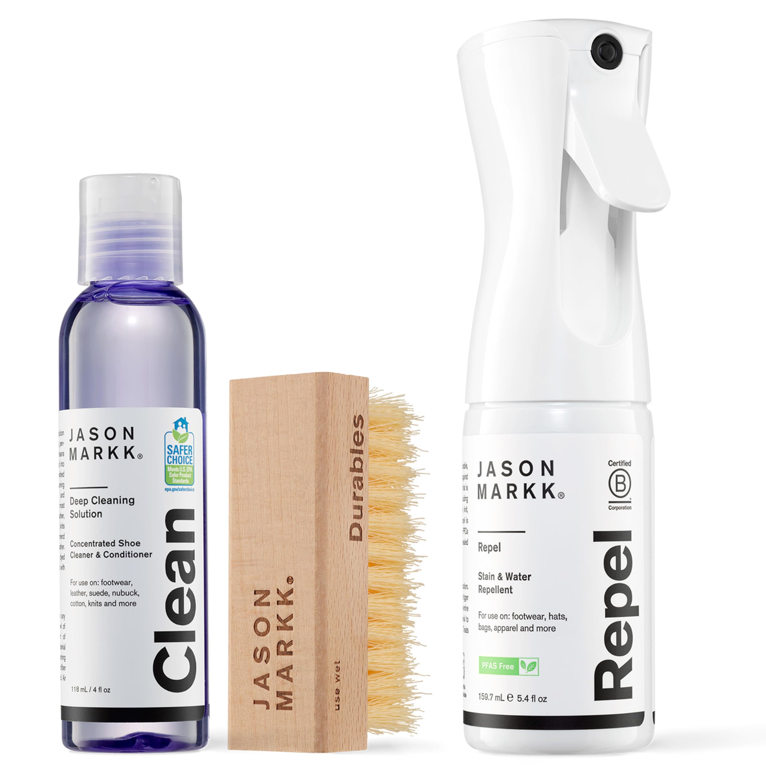Jason Markk Essential Kit + środek do czyszczenia butów w sprayu impregnującym