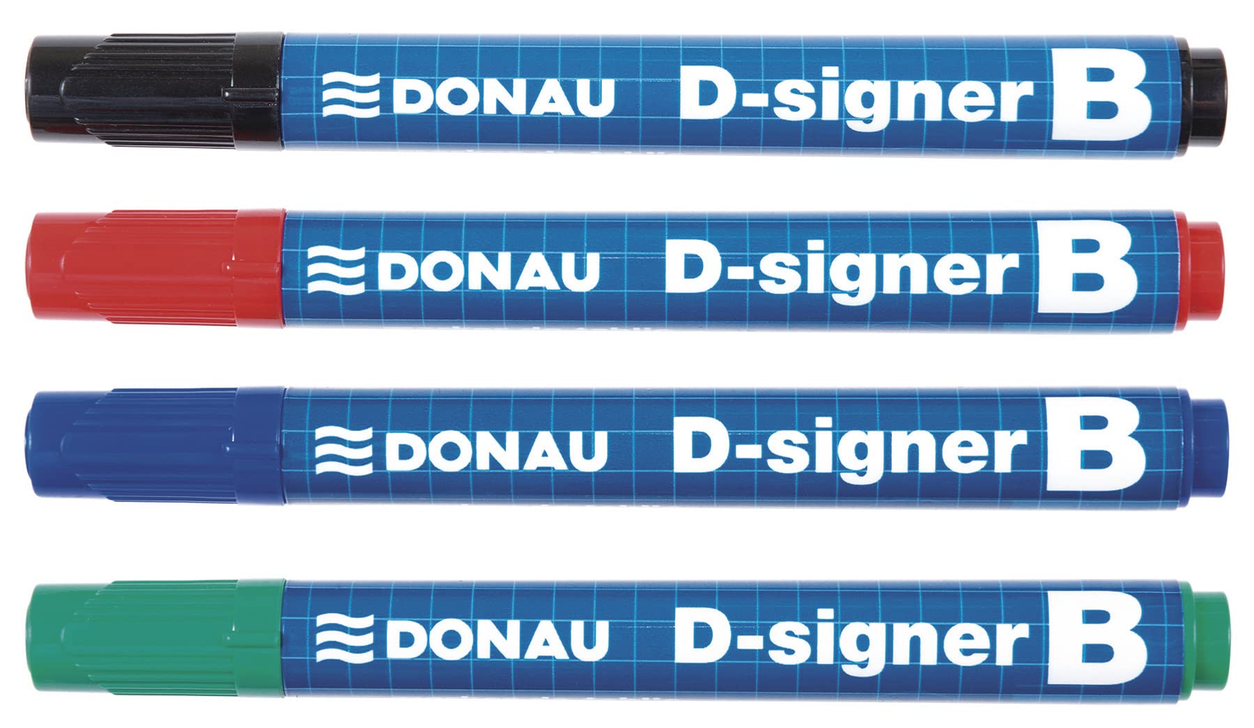 DONAU D-Signer B marker tablicowy do tablic suchościeralnych, 10 sztuk, zielony, okrągła końcówka, 2-4 mm, odporny na wysychanie, do 72 godzin bez nasadki, tusz nietoksyczny