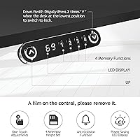 Vista 5 de Legooin Escritorio eléctrico de pie de 55 x 24 pulgadas, escritorio eléctrico de pie de altura ajustable con estación de carga, 2 puertos USB, 3