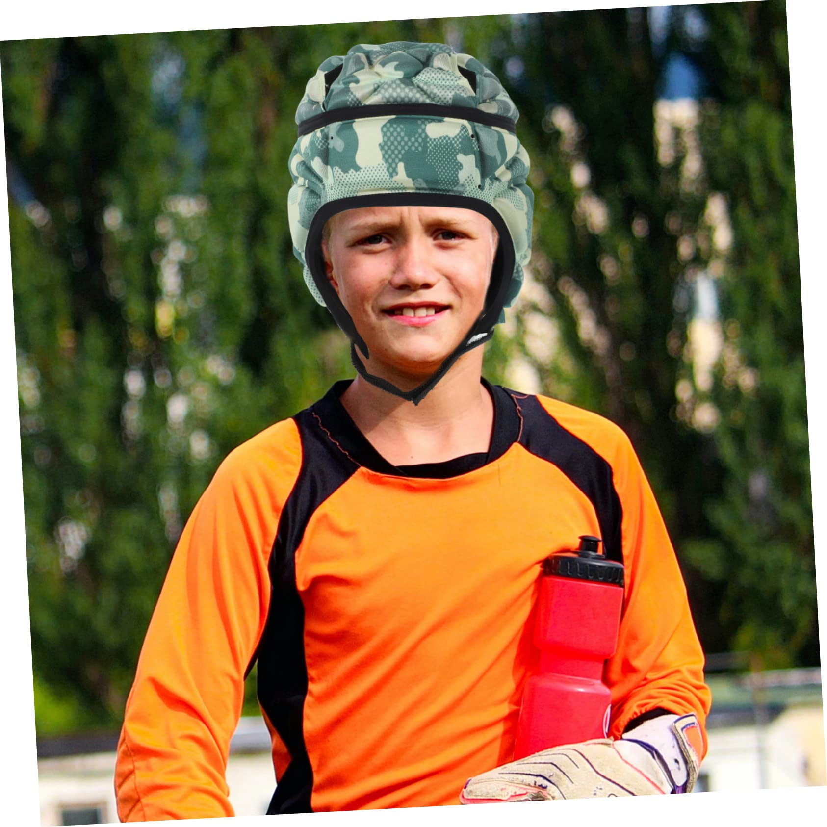 ibasenice Casco de Rugby Acolchado para Protección Fútbol y de Verde para Adultos Protección de Oídos y Transpirable