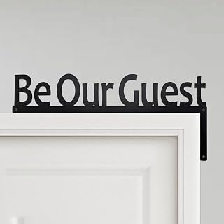 Be Our Guest Sign,Be Our Guest Wall Art - Welcoming Door Topper for Guest Room, 12.6"" x 5.6"" Metal Decor (Right)