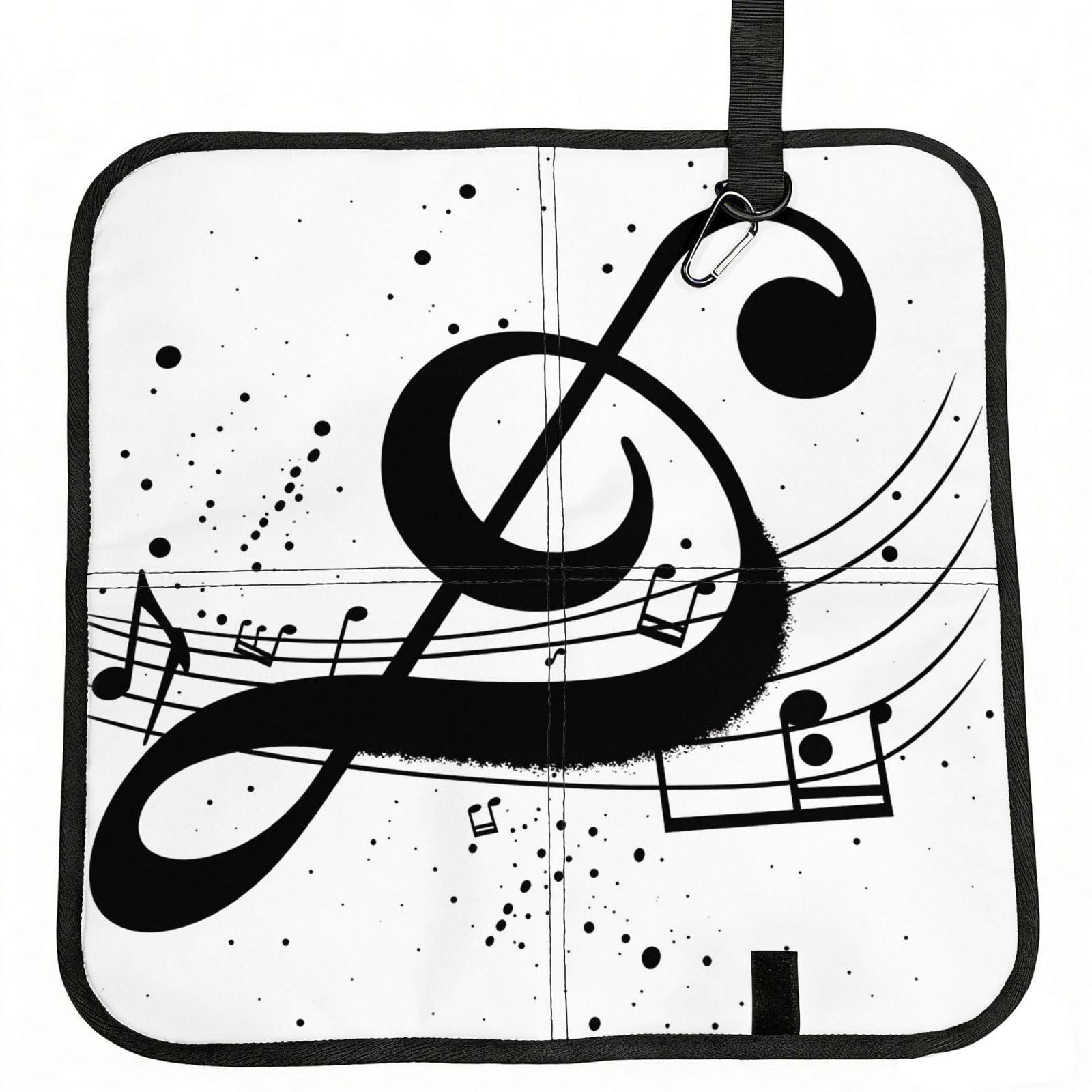 SDEGTHO Music Note Print Padded Seat Pad Folding Cushion Waterproof Bench Mat Portable Outdoor Rest Mat 15.8"