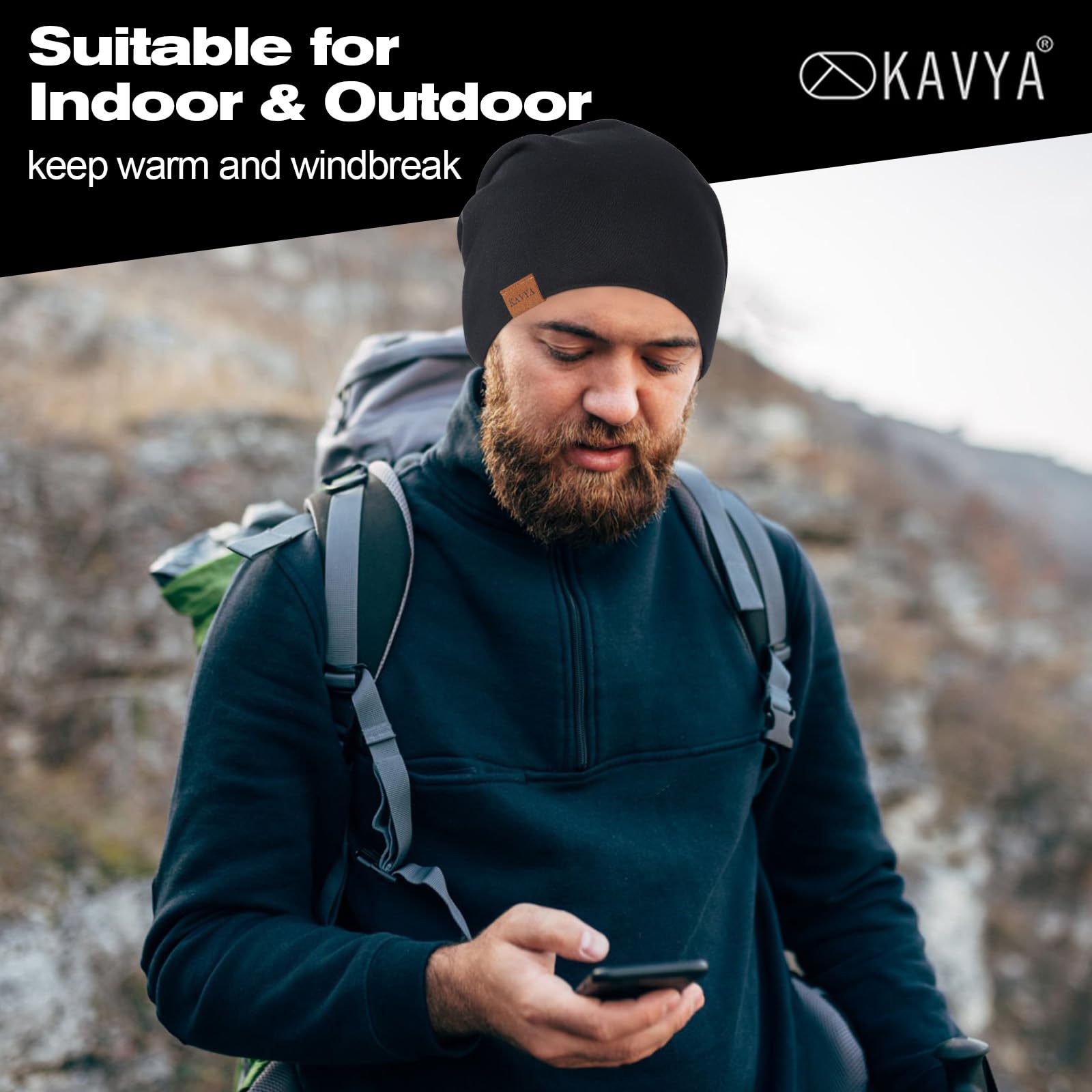 Kavya Cappello Berretto Donna Uomo Invernale, 95% Cotone Cappellino Uomo Elastico Cappello Uomo Leggero Cappello Running Uomo per la Notte, Casco Moto, Bici, Chemioterapia