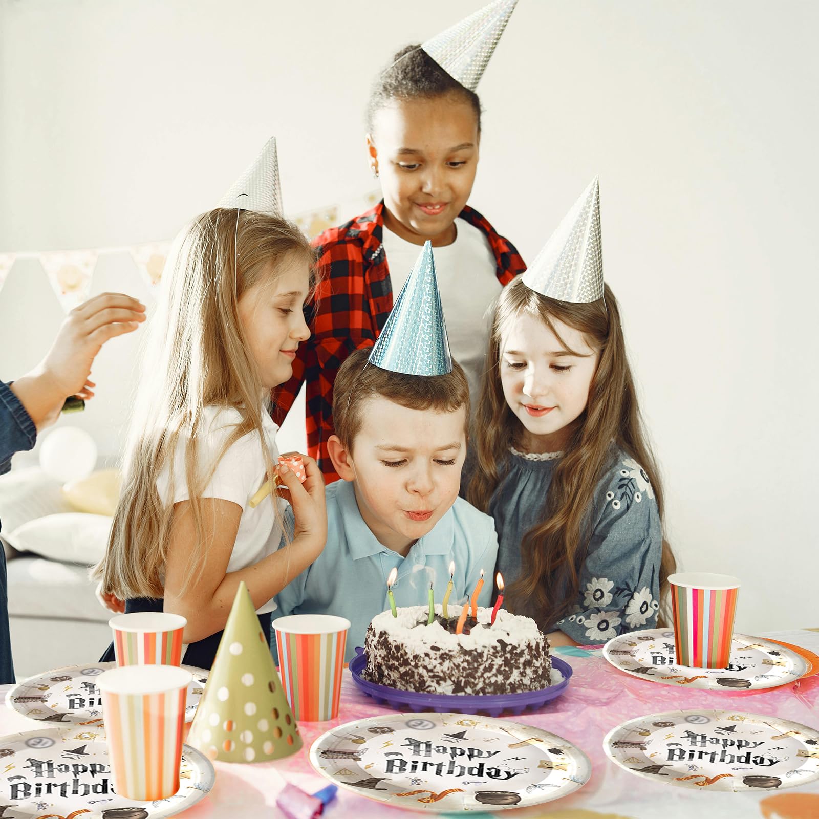 Set Stoviglie Magia Wizard Per 20 Ospiti - Piatti, Bicchieri, Tovaglioli, Tema Compleanno Bambini - Foto 5