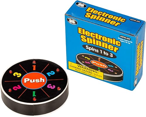 Super Duper Publications Contador de juegos giratorio electrónico con sonido y luz (1-3) - Recurso de aprendizaje educativo para niños