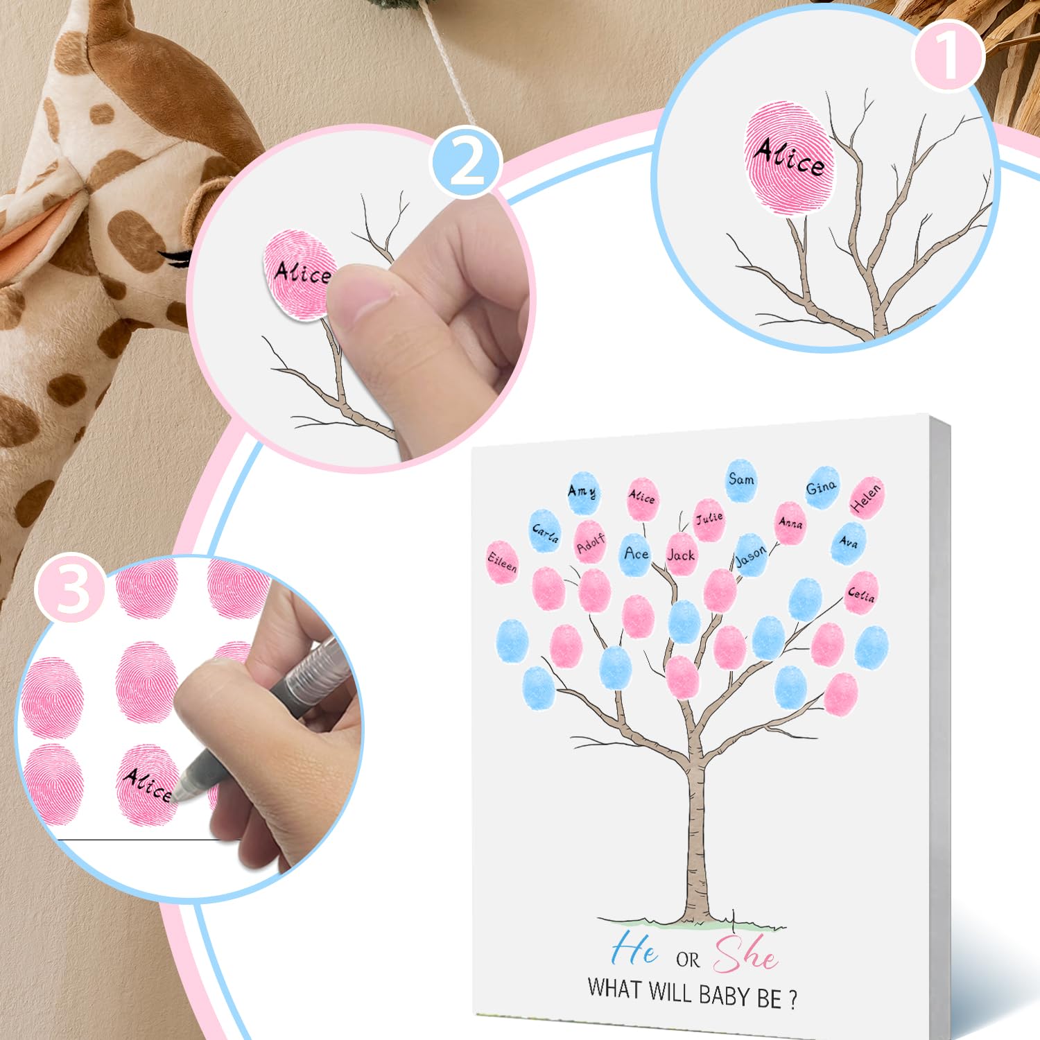 Sirjiera Gender Reveal Grey Elephant Theme Boy or Girl Voting, Guest Sign-in Board Sirjiera Gender Reveal Grey Elephant Theme Boy or Girl Voting, Guest Sign-in Board