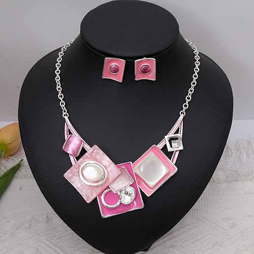 Miniatura 3 de CSY Conjunto de joyería de regalo para mujer con diseño de ópalos de cristal ovalados y bohemios