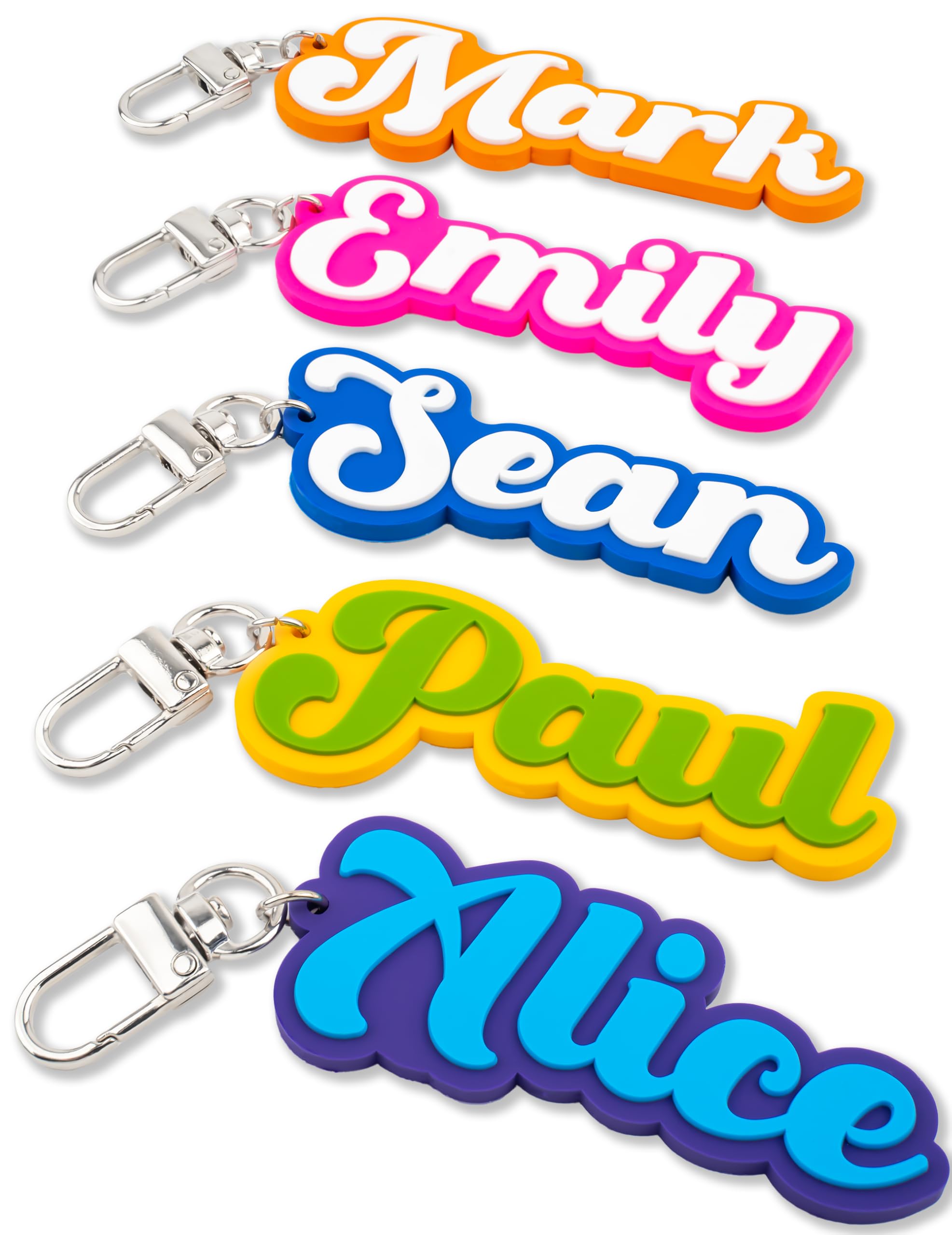 SODWINCO Custom Name Keychain, Luggage Tag, Name Tags, Suitcases, PVC Personalized Name Tags, Bag Tags, Water Bottle Tag