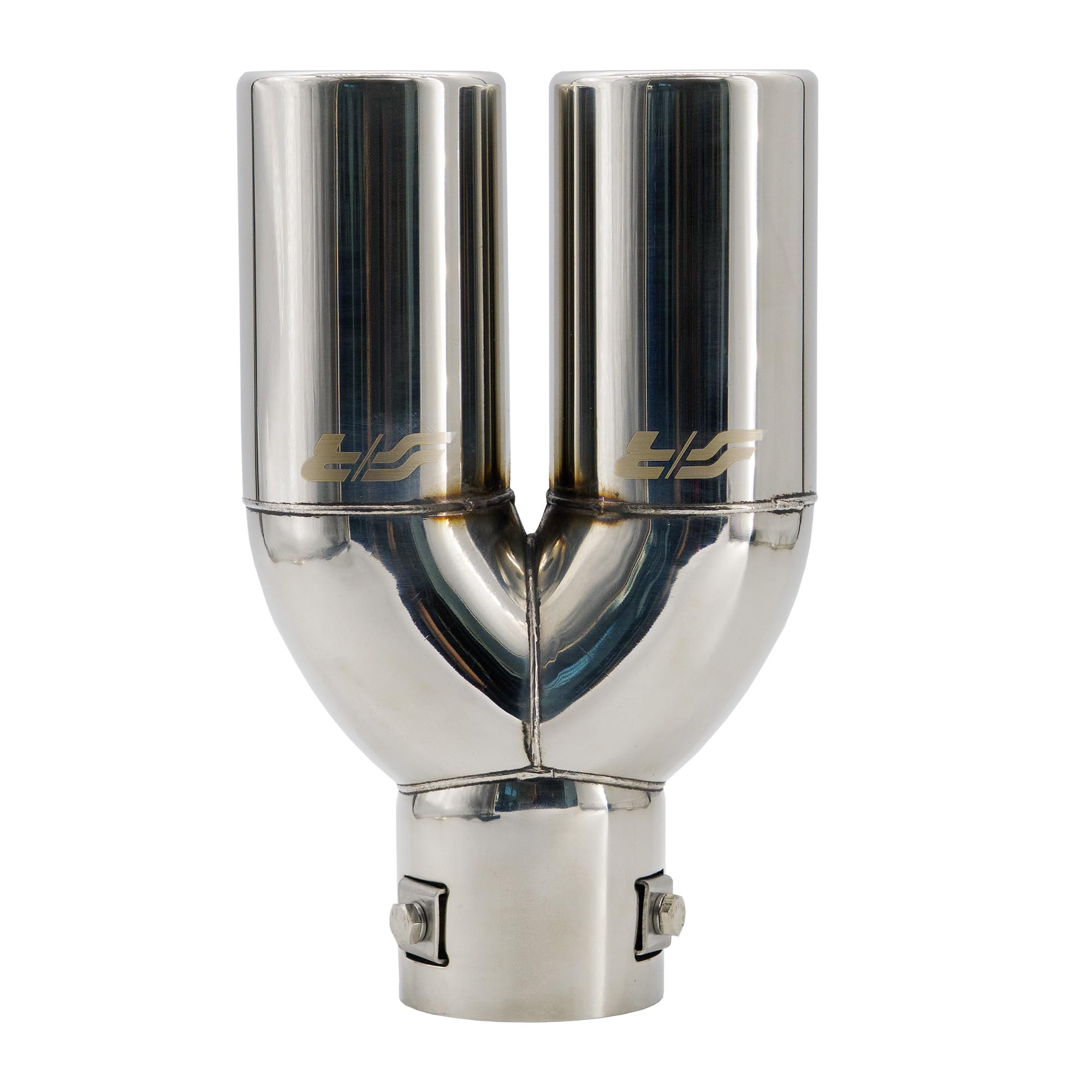 Simoni Racing enjoliveur d'échappement Rond Double INOX - Ø63xL220mm - Montage ->60mm, beige