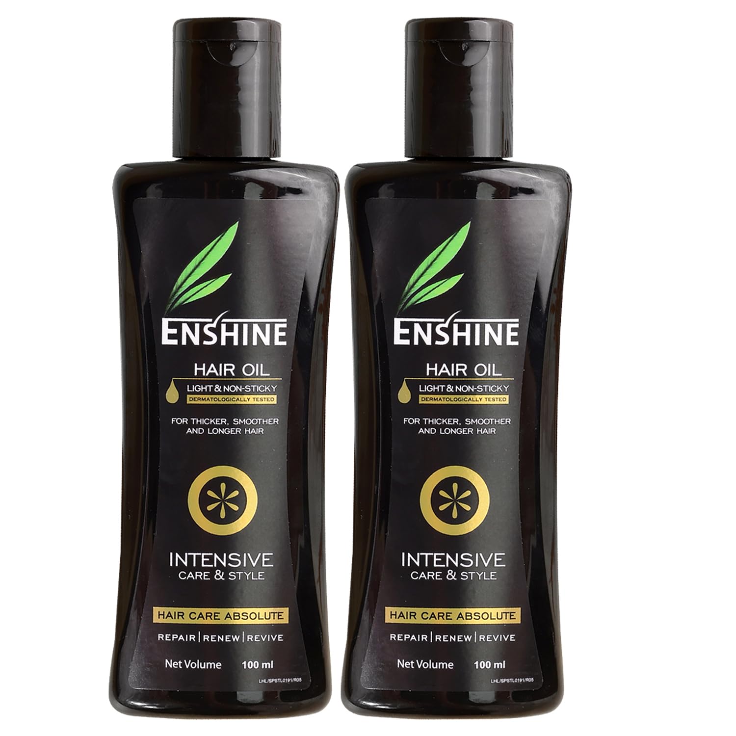 Enshine Ayurvedic Oil | Blend of 21 Herbal Oils | Reduces Hair Fall, Dandruff & Promotes Growth | For Thicker, Smoother & Longer Hair | Nourishes Chemically Treated Hair | Supreme Protection | Non-Sticky & Paraben-Free Pack of 2 (100ml each)