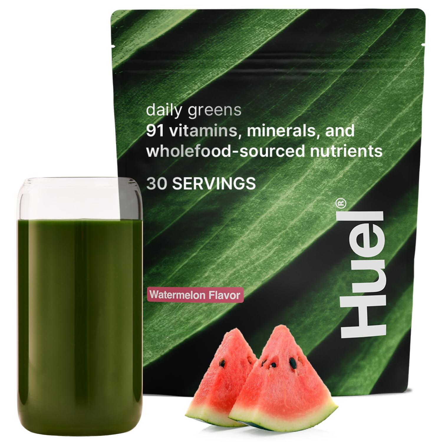 Daily Greens Watermelon | Superfood Greens Powder | 91 Vitamins, Minerals, and Wholefood-Sourced Ingredients | Adaptogens, Antioxidants, Gut-Friendly Probiotics | 30 Servings