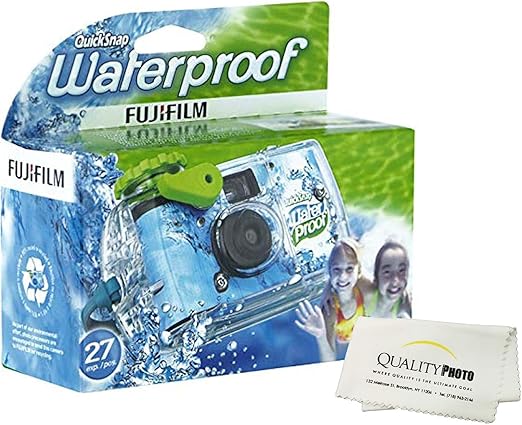 Fujifilm Quick Snap Waterproof 27 exposures 35mm Camera 800 Film, 1 Pack + Quality Photo Microfiber Cloth (1 Pack)