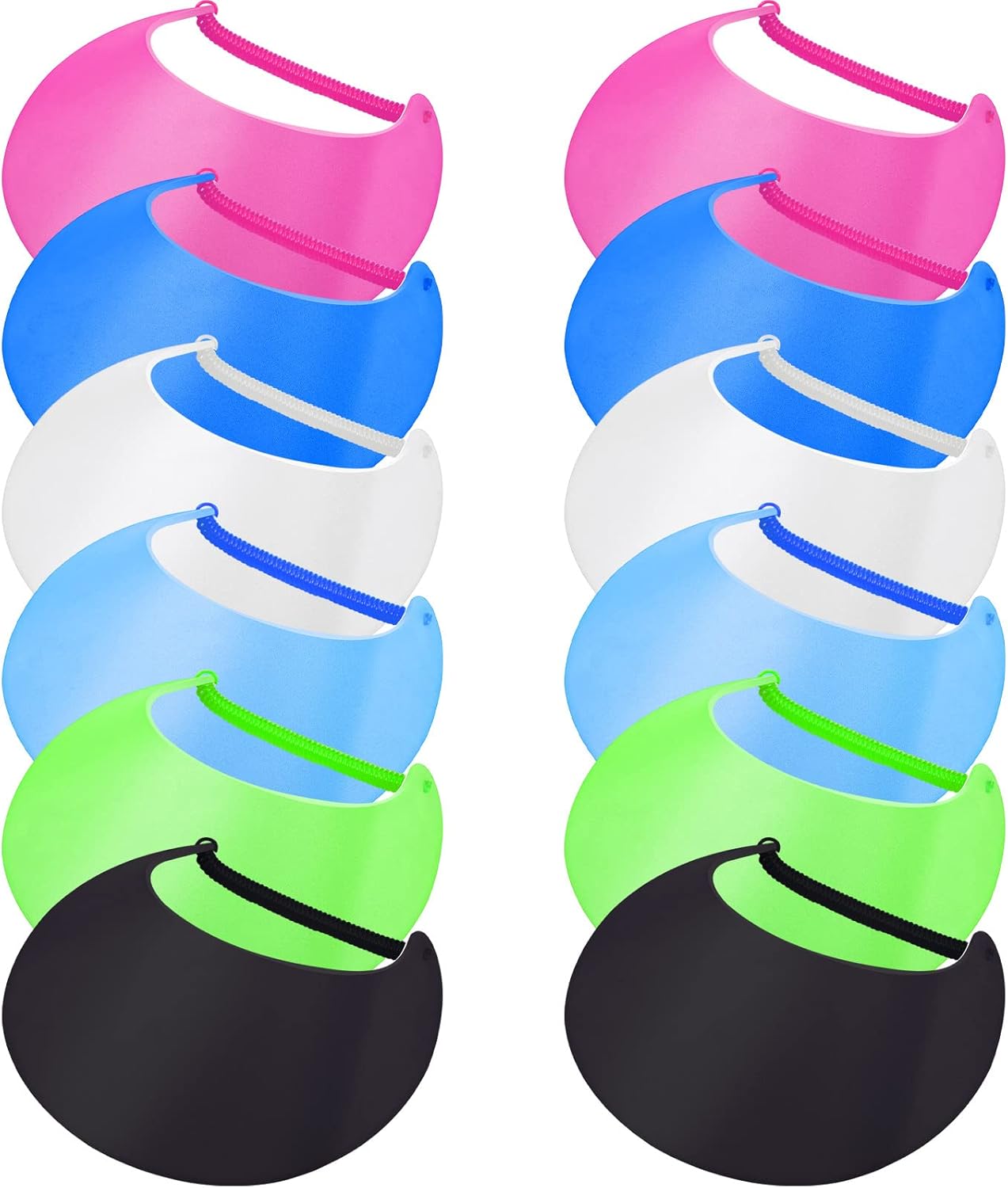 12 Pieces Foam Sun Visors for Women Bulk Summer Adjustable Foam Visors Assorted