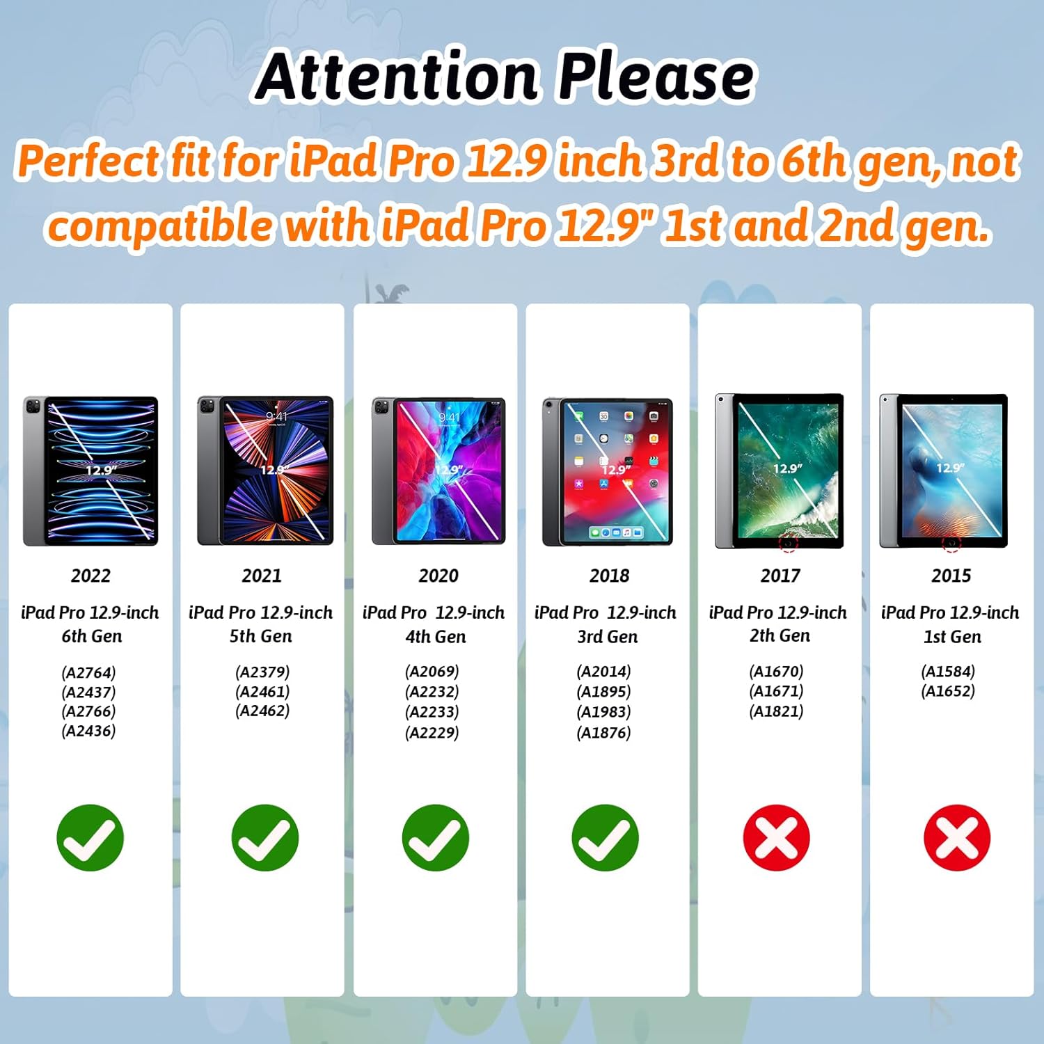 for iPad Pro 12.9 Case 3rd/4th/5th/6th Generation, Kids Proof EVA Super Protection Cover for iPad Pro 12.9-inch 2022/2021/2020/2018 with Pencil Holder & Handle Stand, Rose Red