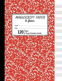 Red Marble Manuscript Paper: 120 Standard Pages & Music Notation Guide For Beginners