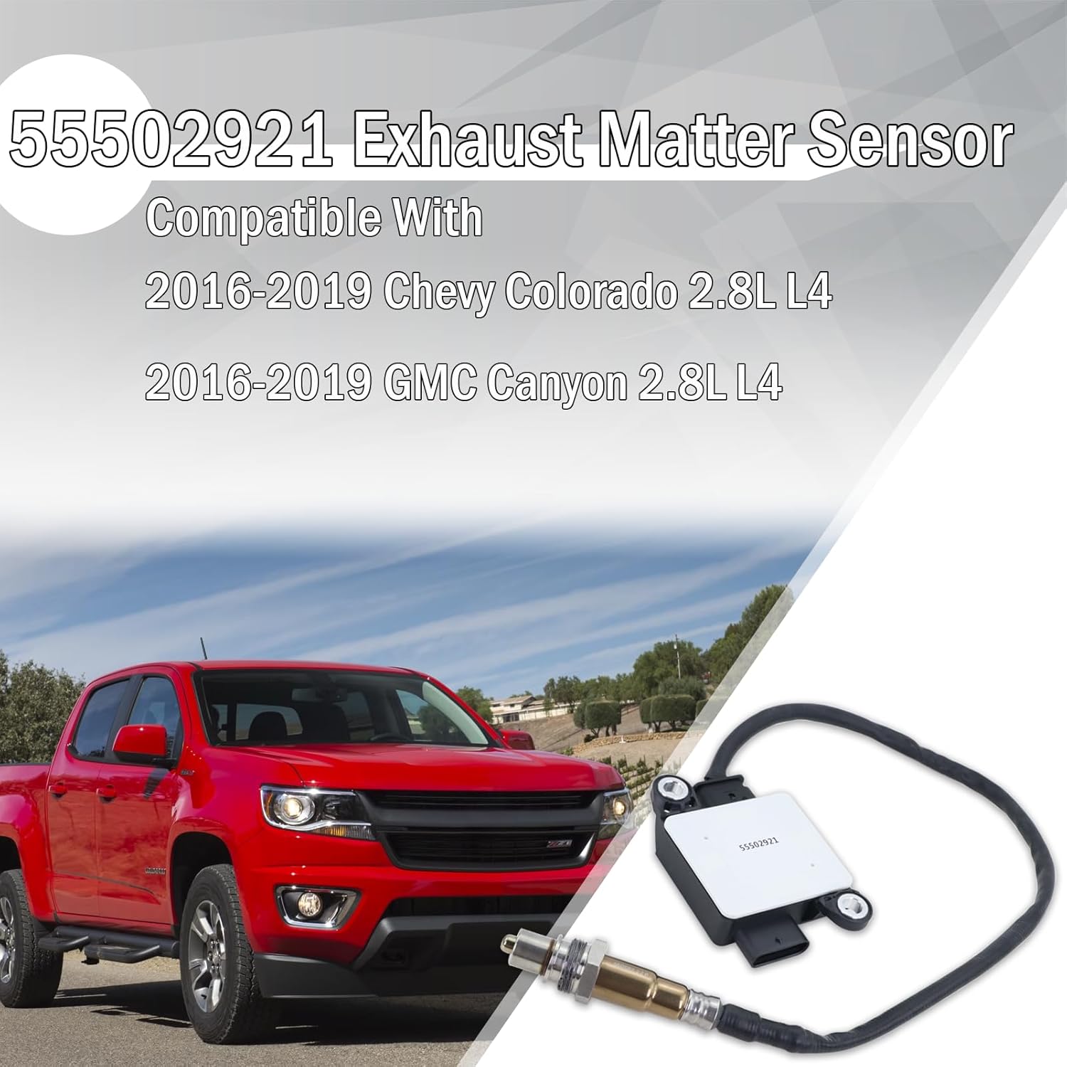 Exhaust Particulate Sensor Compatible with 2016 2017 2018 2019 Chevy Colorado 2016 2017 2018 2019 GMC Canyon 2.8L L4 Diesel Replace#55502921 55590140