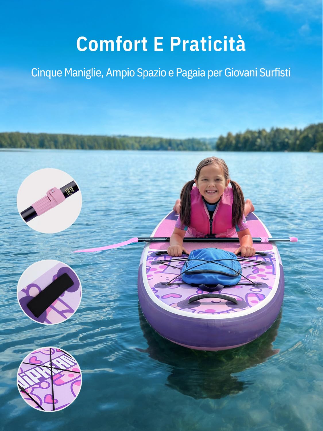 Niphean Tavola SUP Gonfiabile 230cm con Accessori SUP Stabile