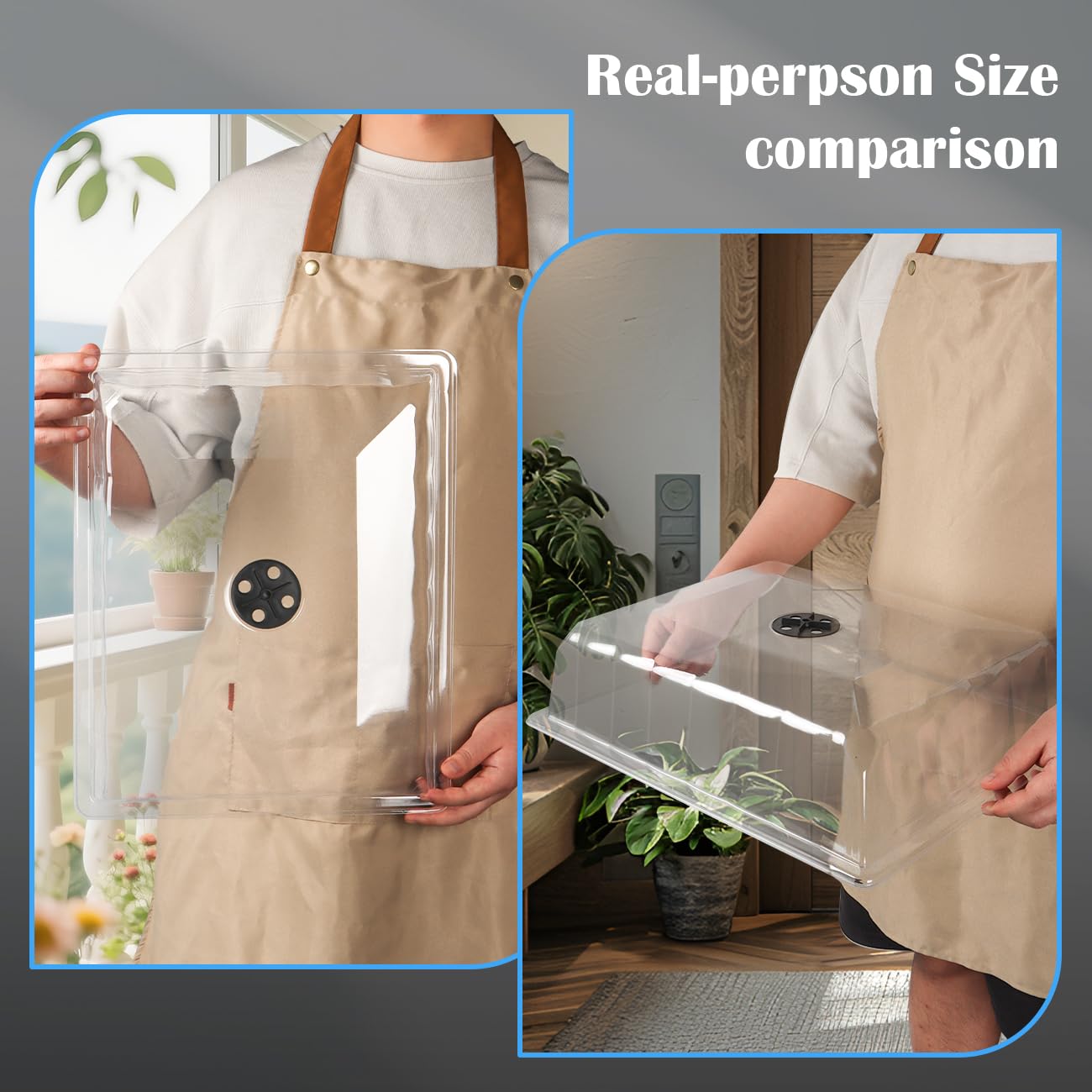 RooTrimmer Lot de 10 dômes étanches en plastique transparent pour démarrage de semences, humidification et isolation pour la germination en serre et la culture du jardin (40,6 x 33 cm, 10,2 cm de
