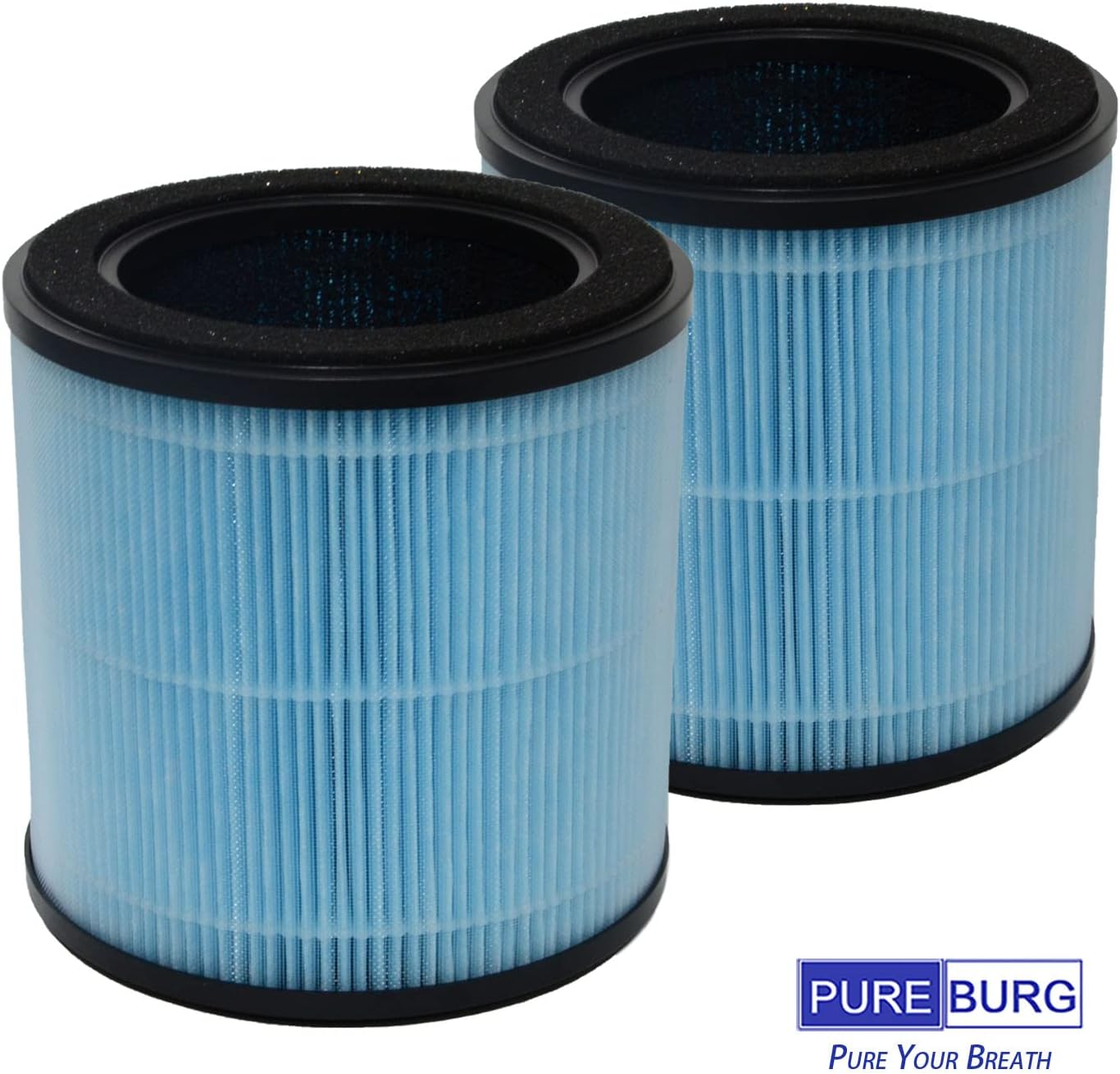 PUREBURG Replacement Filter Compatible with Homvana H201 & TEC.Bean JH50G-M Air Purifiers 2-Pack H13 HEPA Activated Carbon 2-IN-1 3-Stage Filtration Air Clean Dust VOCs - Image 3