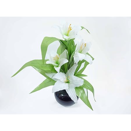 Amazon グランドルミナス 白リリー Ledライト 仏壇用仏花 造花 盆提灯 百合の花 造花 オンライン通販