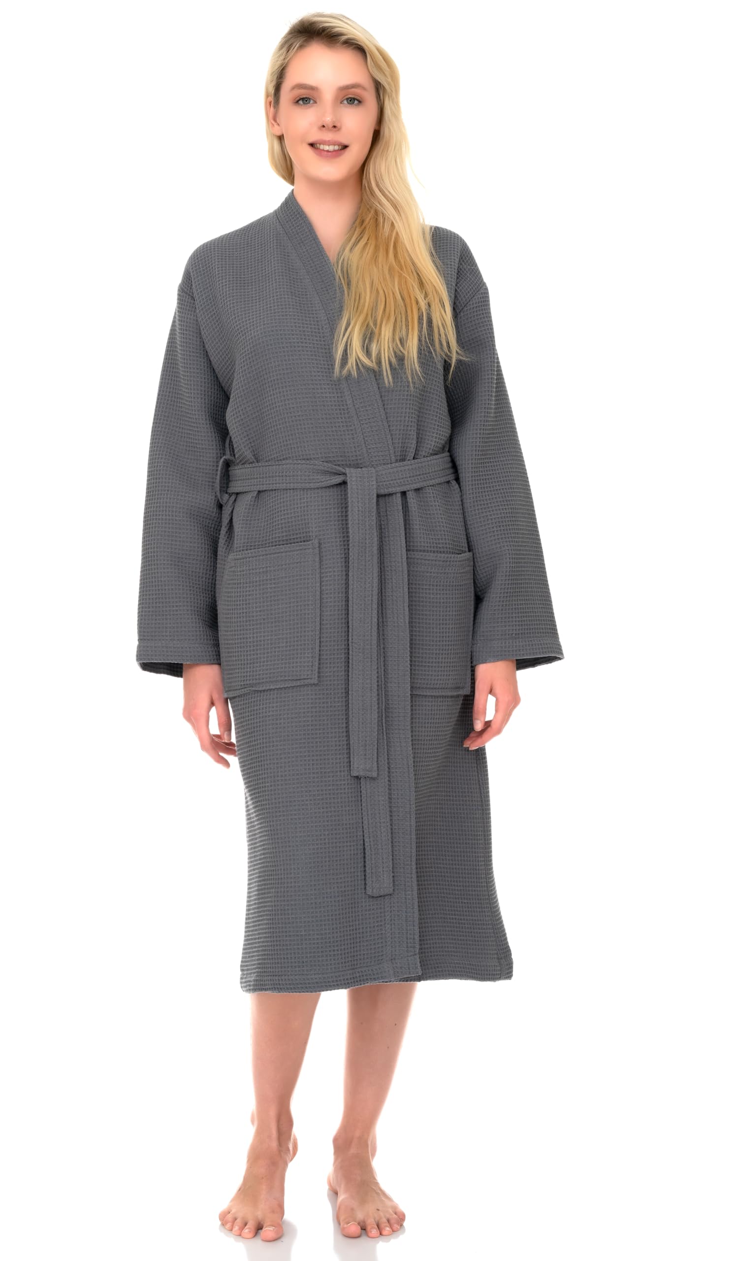 TowelSelections Womens Robe Waffle Kimono Spa Bathrobe Soft Lightweight Bath Robe for Women XS to 2X