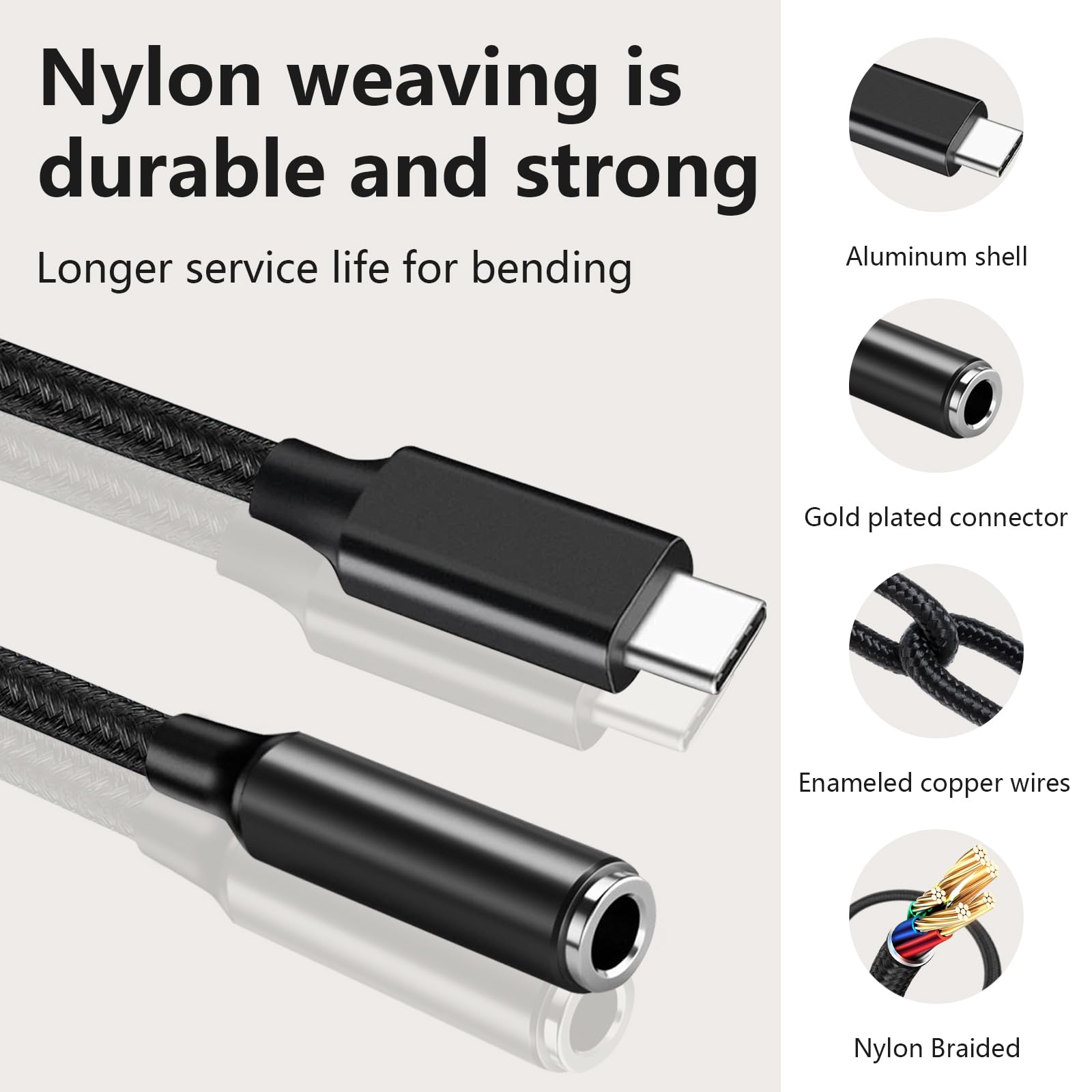 Adapter gniazda słuchawkowego USB C na 3,5 mm, adapter typu C, kabel Aux, klucz sprzętowy, kompatybilny z iPhone 16/15/15 Plus/15 Pro/15 Pro Max/iPad/Pixel, Samsung Galaxy S23 S22 S21 S20 Ultra Z