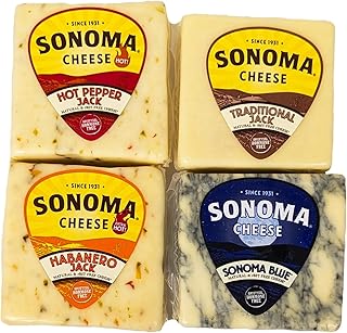 California Blue Cheese, Hot Pepper Jack, Traditional Jack and Habanero Jack (4 x 5.3 oz)