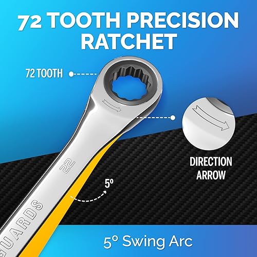 Miniatura 5 de TOOLGUARDS Llave de trinquete de 0.866 in - Perfil delgado - Llave de trinquete - 100% garantía de satisfacción de por vida