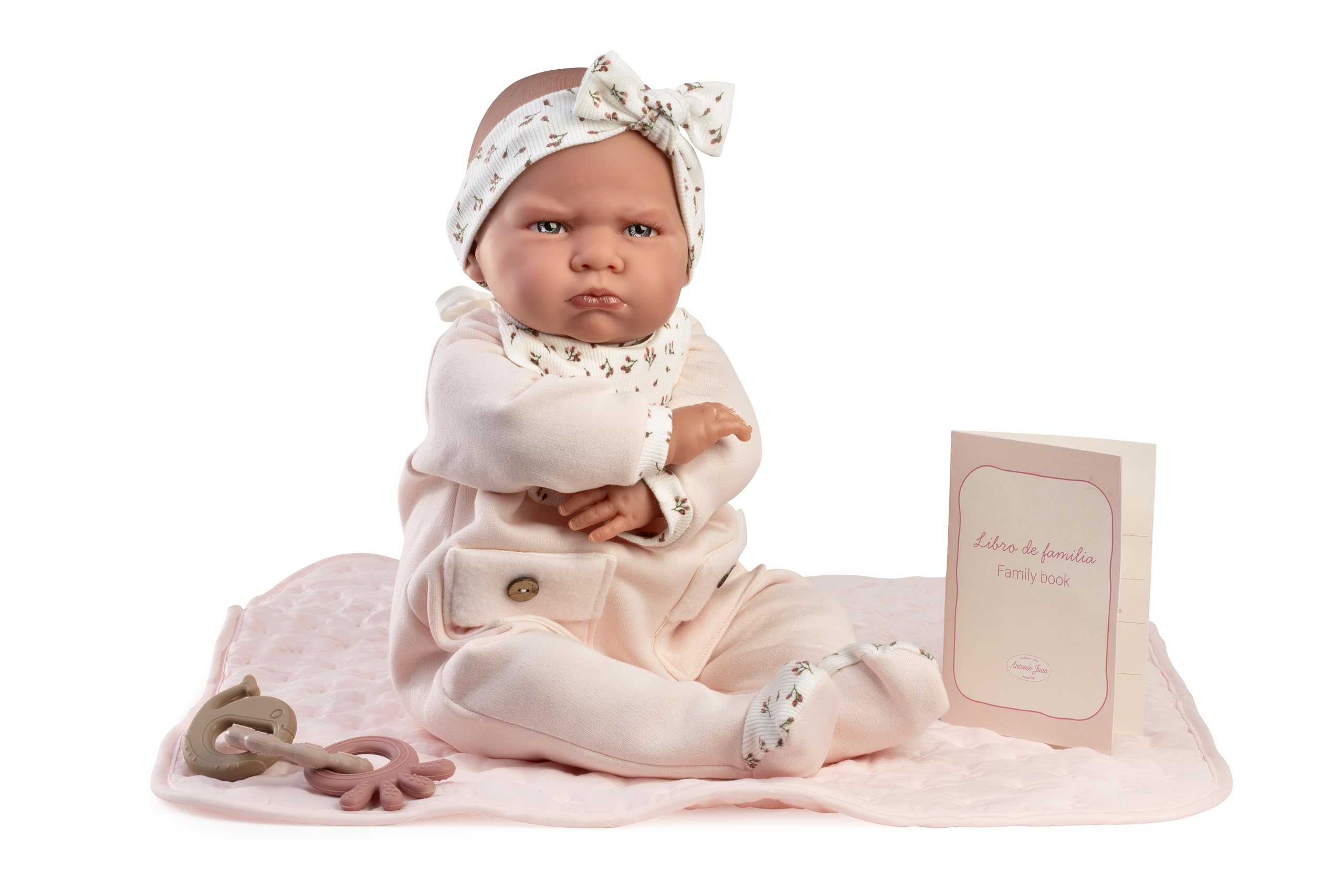 Antonio Juan Mi Primer Reborn Berta, Muñeca Realista con Manta Acolchada, Juguete para Niños Pequeños