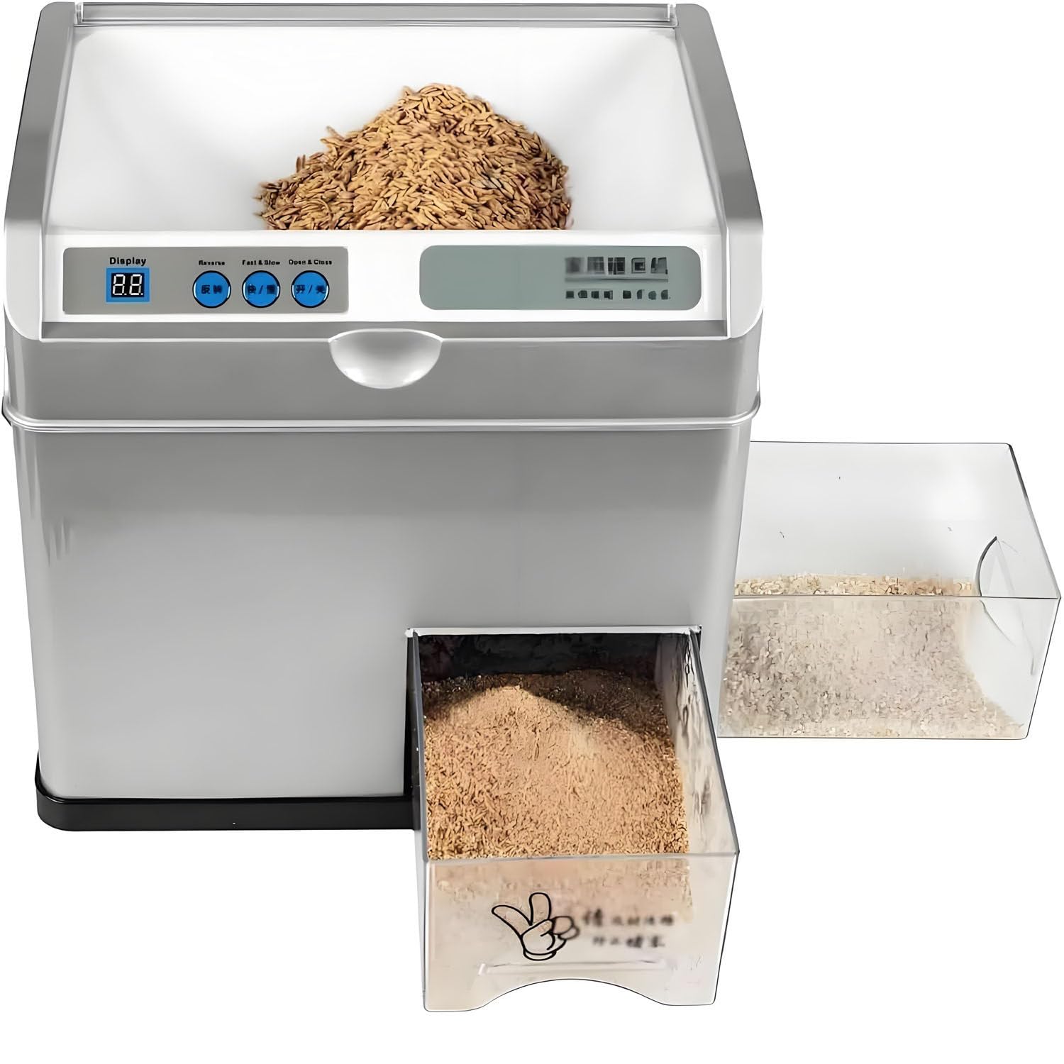 Processore Elettrico per Riso da 500 W, Mulino Automatico per Riso e Macchina sgranatrice, con precisione di macinazione Regolabile, capacità di 30 kg/h per la Lavorazione dei Cereali di Riso