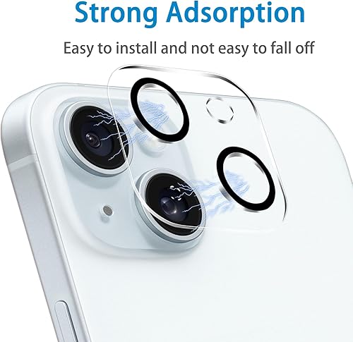 Miniatura 6 de Paquete de 3 protector de lente de cámara de vidrio templado para iPhone 15 de 6.1 pulgadas y para iPhone 15 Plus de 6.7 pulgadas, Ultra HD, dureza