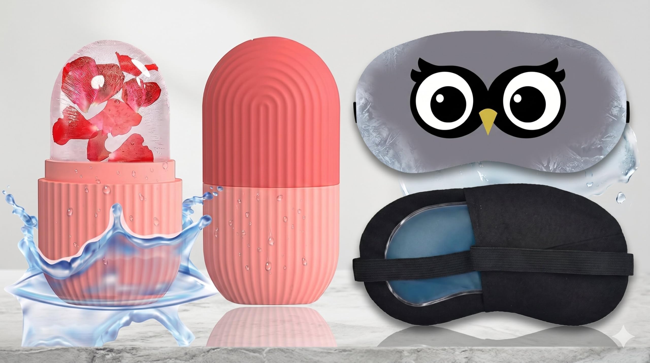 Ice Therapy Face Mold and Gel Sleep Mask | Reusable Silicone Cryo Cup Roller for Facial Massage, Skin Tightening & Dark Circle Treatment-picture-36