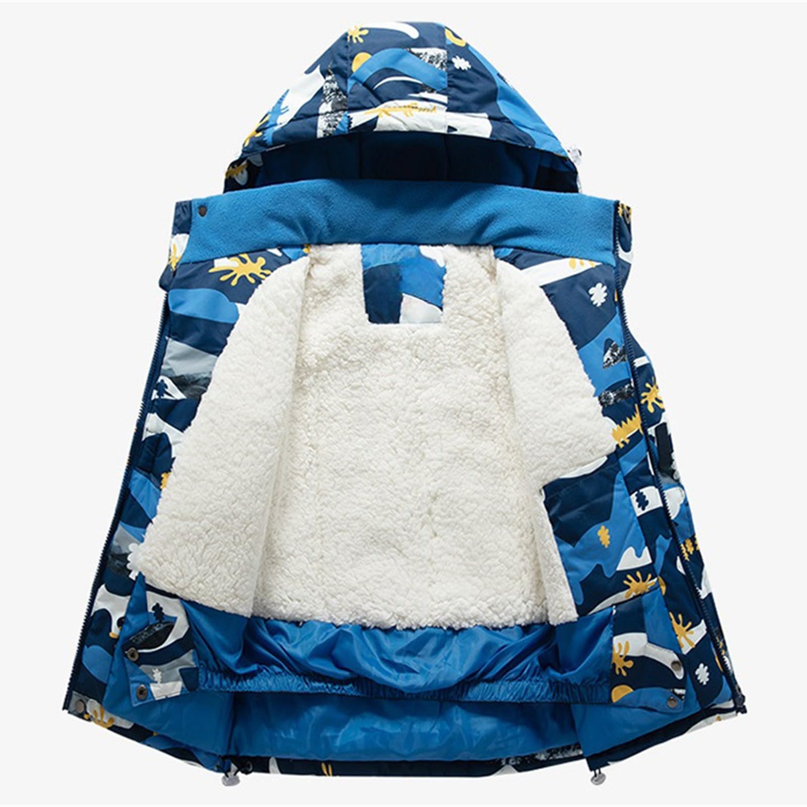 Veste de ski imperméable avec doublure en polaire – Manteau d'hiver chaud à capuche pour enfants – Imperméable et coupe-vent – Vêtements d'extérieur épais