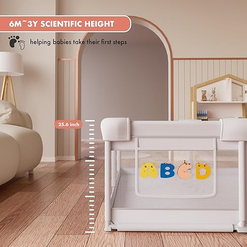 Miniatura 3 de Corralito para bebés y niños pequeños, centro de actividades para niños en interiores y exteriores, patio de juegos resistente de seguridad