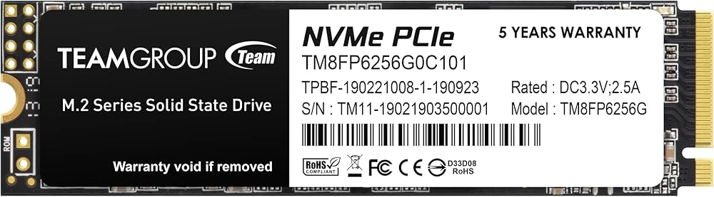 TEAMGROUP MP33 256GB NVMe PCIe M.2-2280 Solid State Drive - View 1