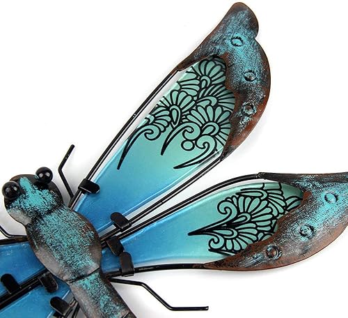 Miniatura 8 de SKHF Adornos Escultura Metal Libélula Pared Arte Jardín Decoración Miniaturas Animales Estatuas Al Aire Libre y Esculturas Patio Decoración