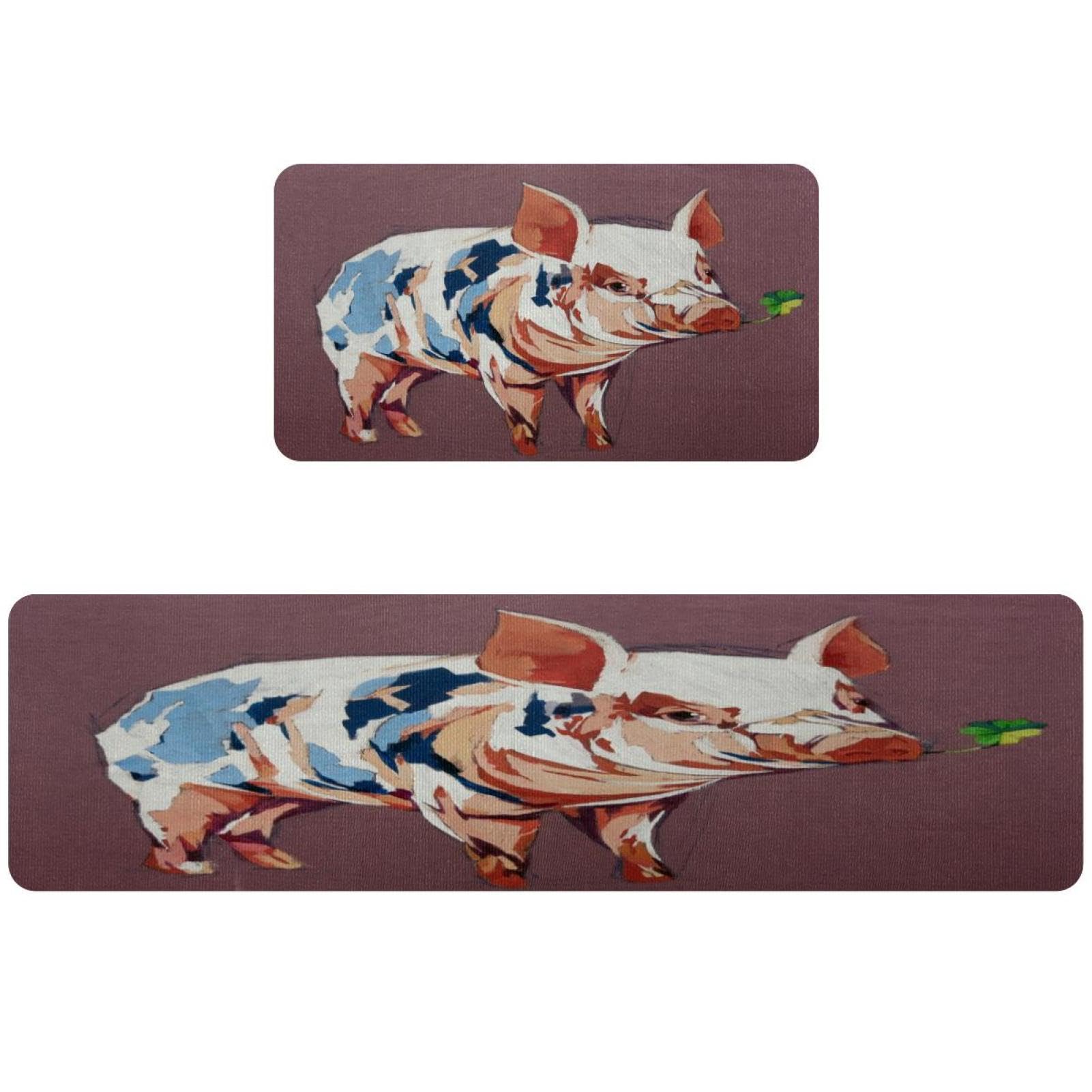 Alfombra de cocina de cerdo VAPOKF tapete lavable ideal para proteger el suelo del cuarto de lavado