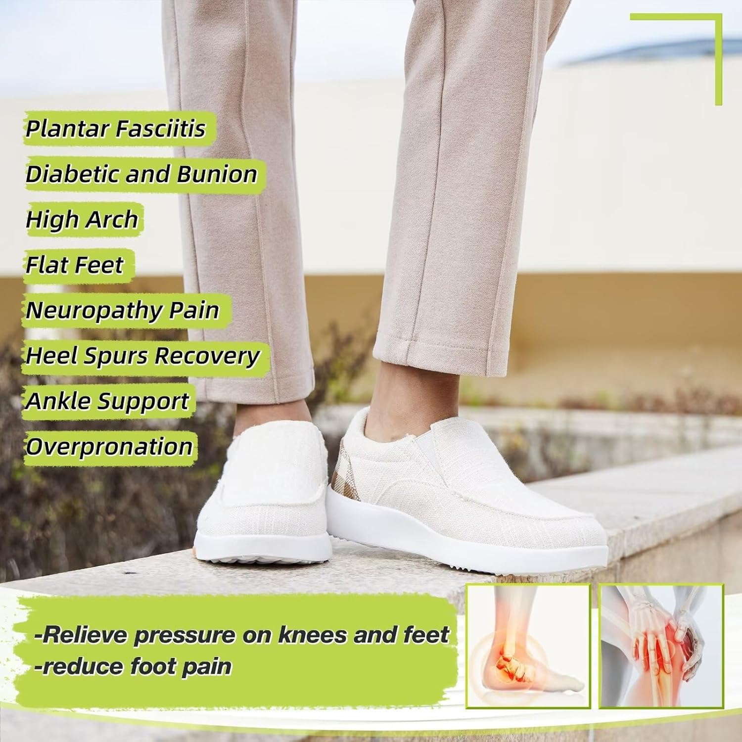 OrthoComfoot Women's Orthopedic Slip-On Loafers Walking Shoes: Comfortable Plantar Fasciitis Loafers with Arch Support for Flat Feet, Casual Orthotic Shoes for Foot and Heel Pain Relief - Image 4