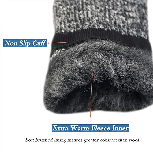 Miniatura 5 de JORMATT Calcetines térmicos gruesos para hombre, con aislamiento térmico, para invierno, clima frío, 2 pares